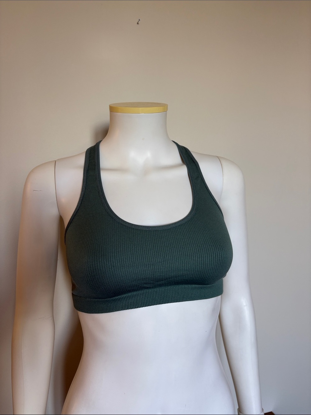 Lively Ribbed Racerback Sports Bra - Forest Green Large . - Picture 2 of 7